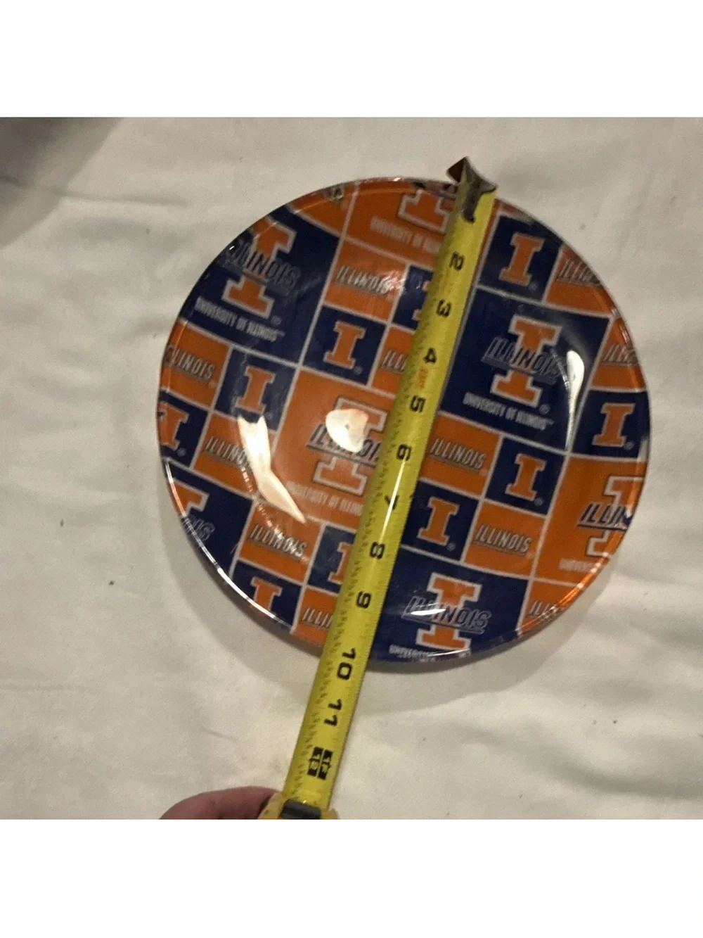 Blue & Orange Illini Logo Plate